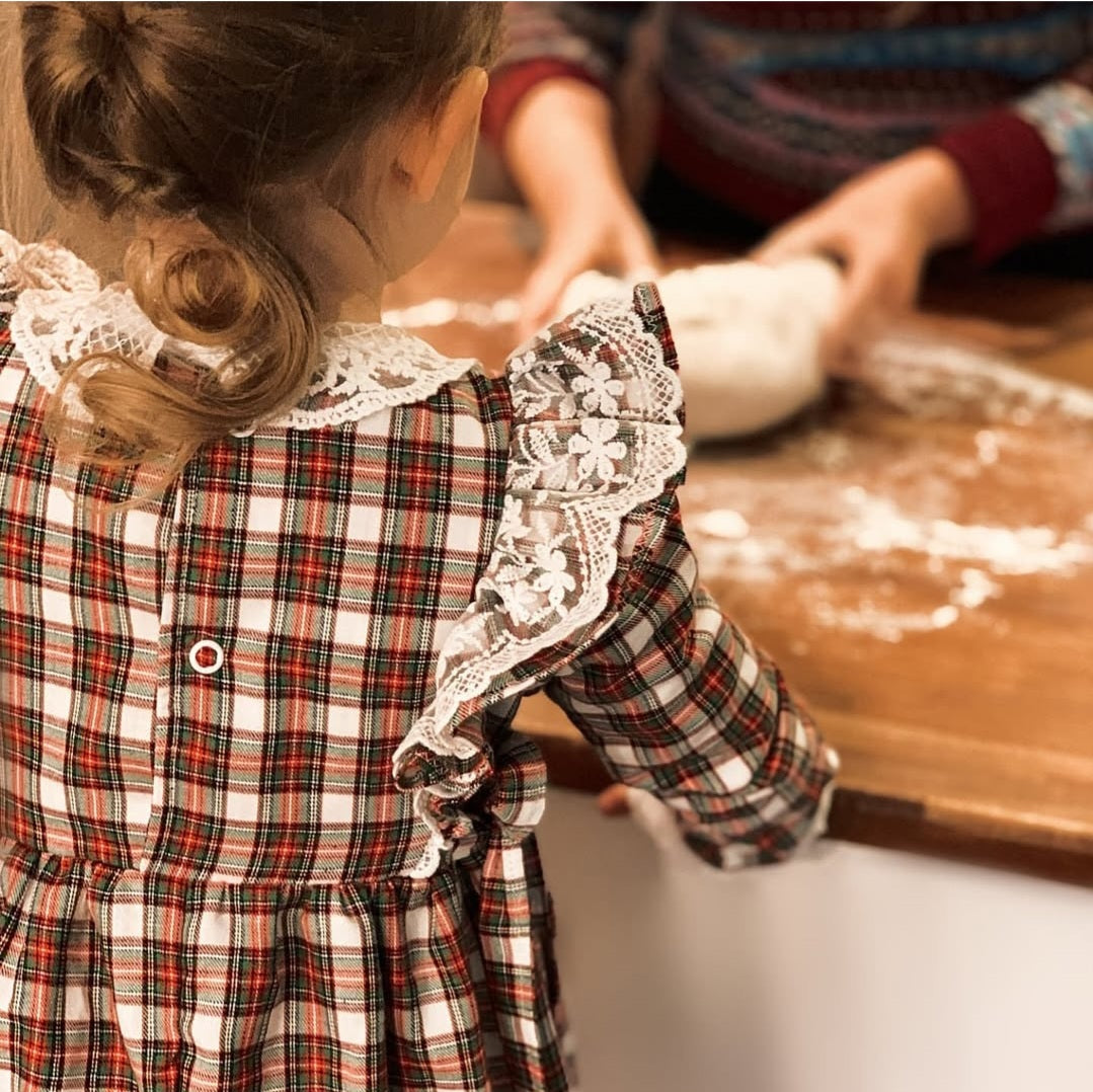 Christmas Rüschenkleid mit Plüsch