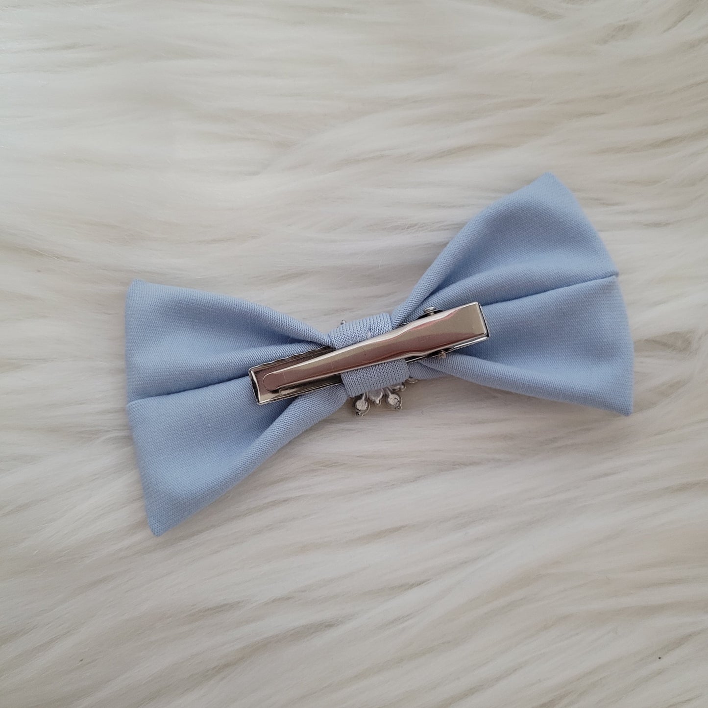 Blaue Haarschleife mittel mit spange