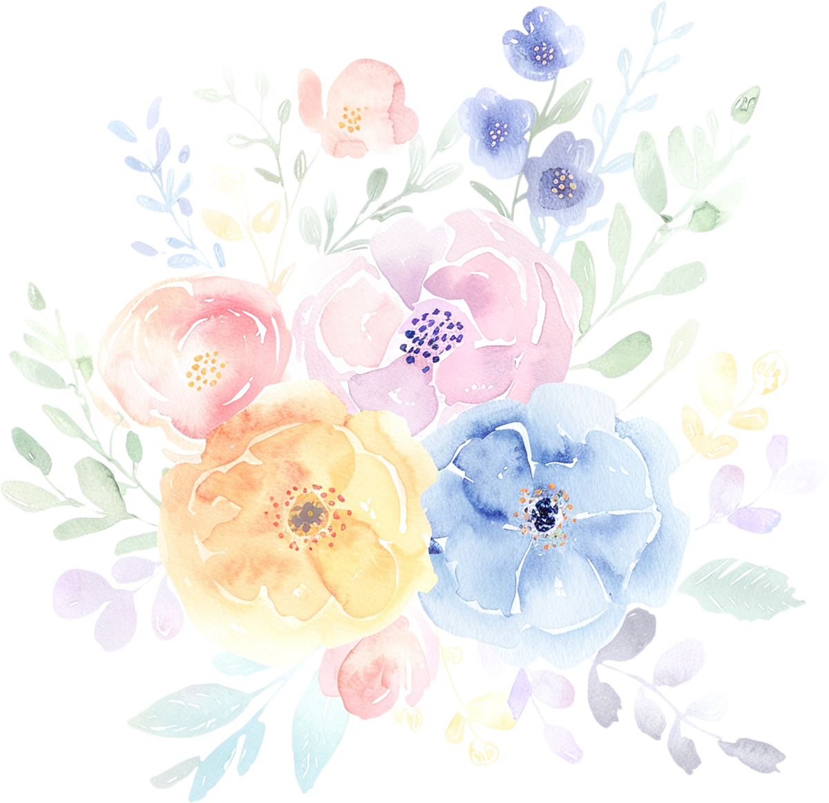 Bügelbild pastell blumen