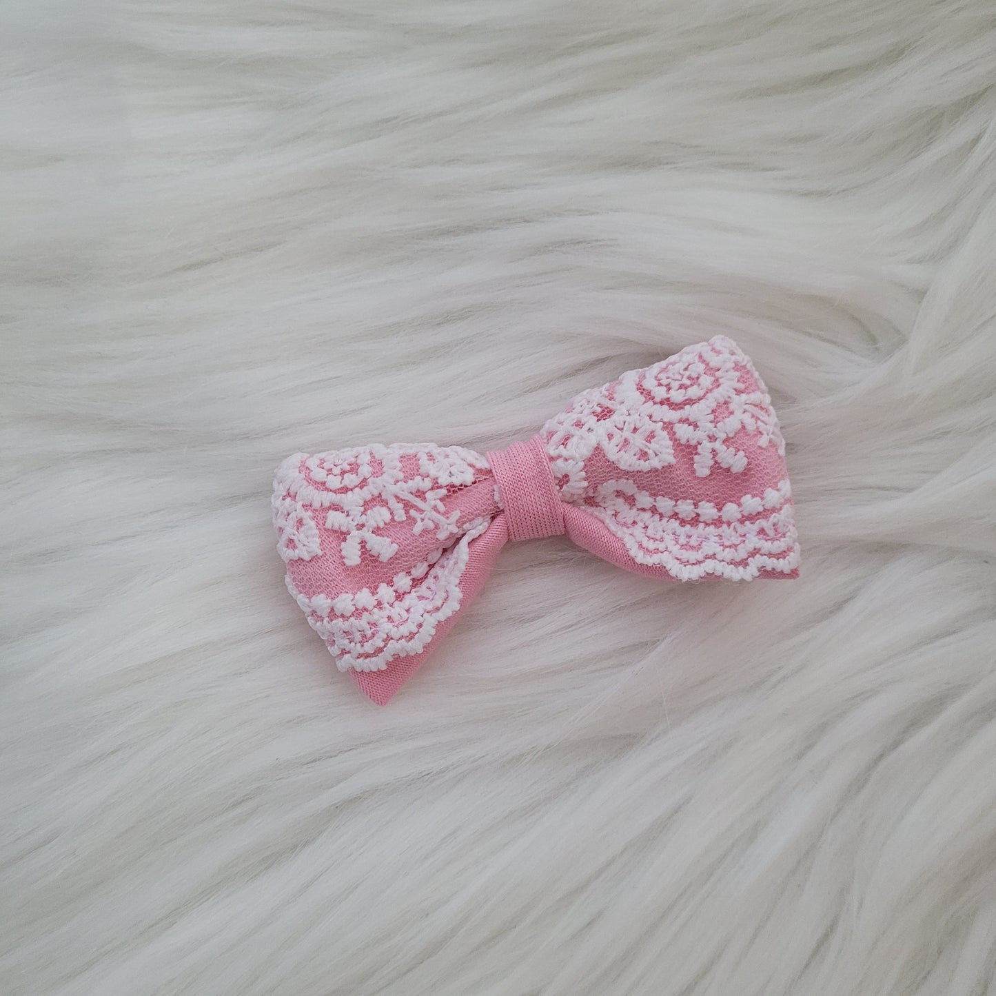 Bonbon rosa Haarschleife klein mit spange