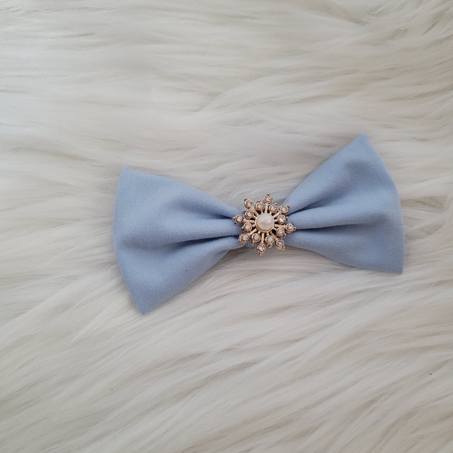 Blaue Haarschleife mittel mit spange