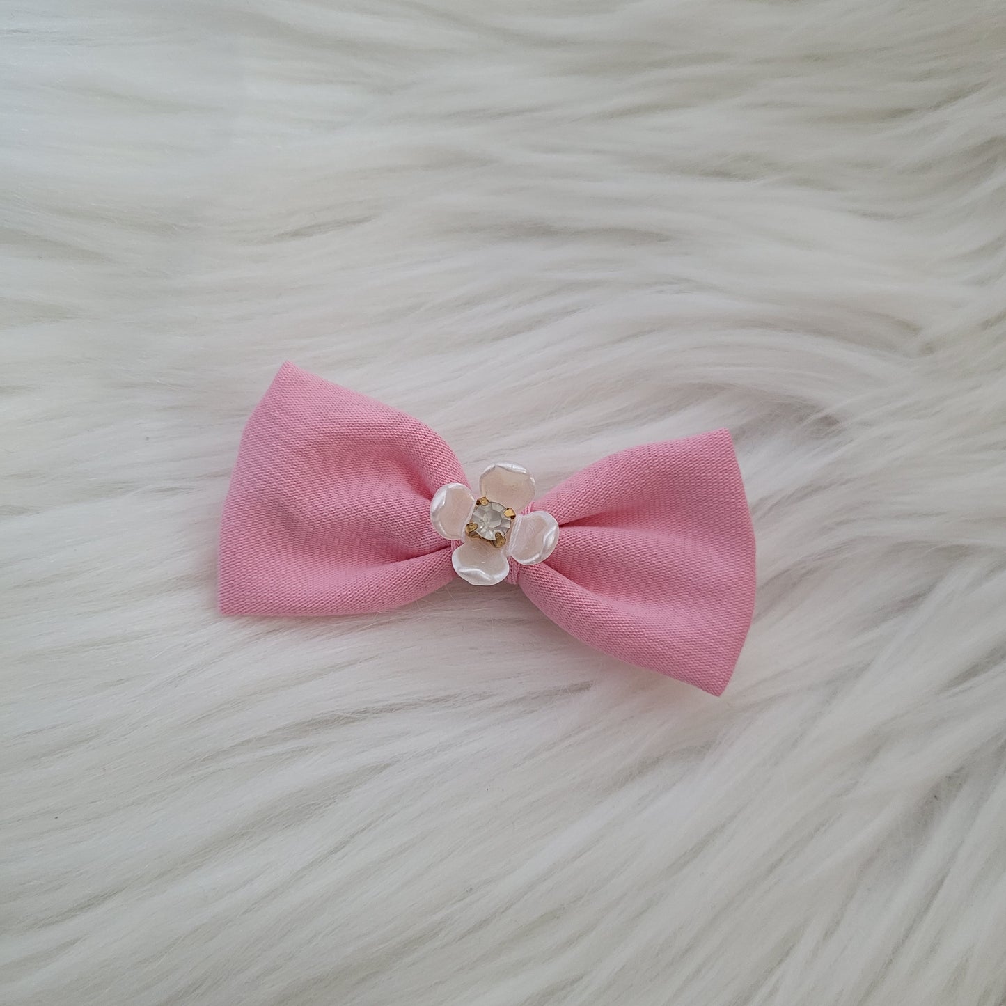Bonbon rosa Haarschleife klein mit spange