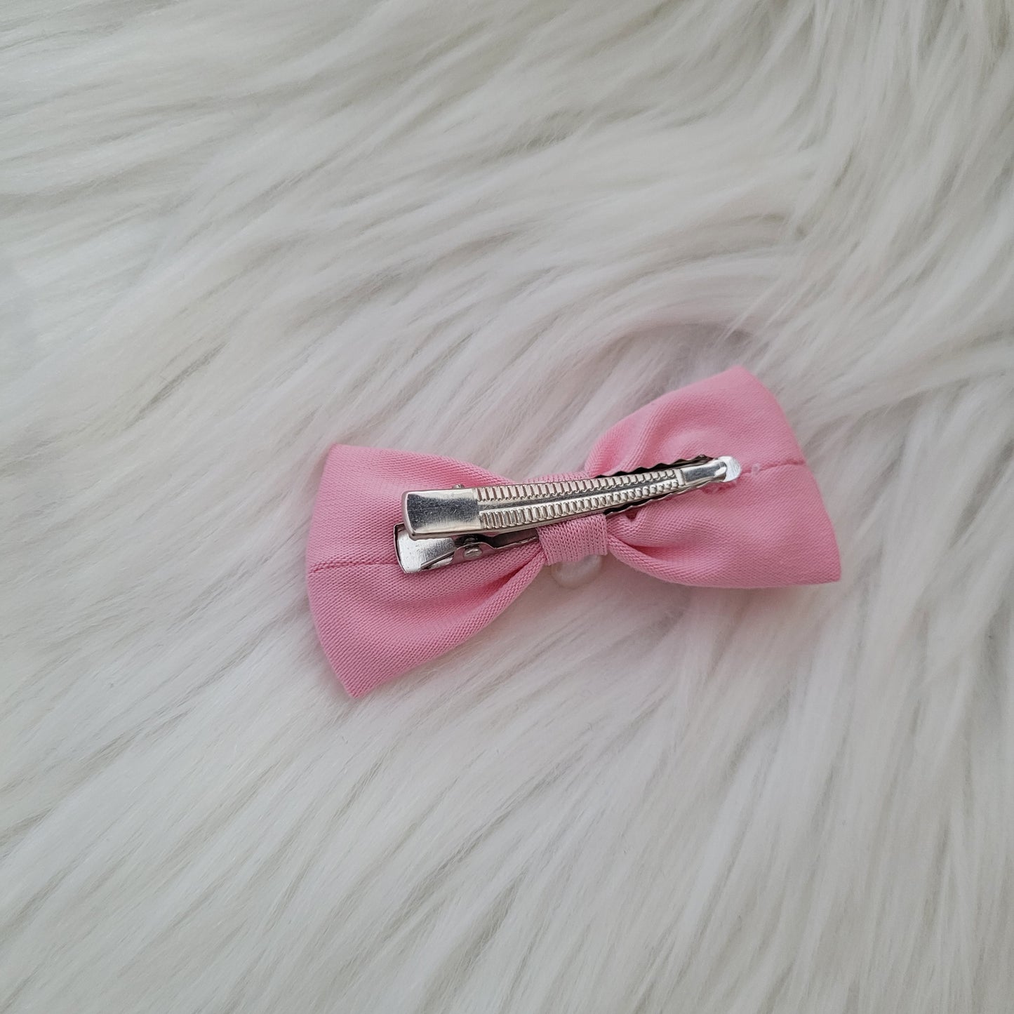 Bonbon rosa Haarschleife klein mit spange