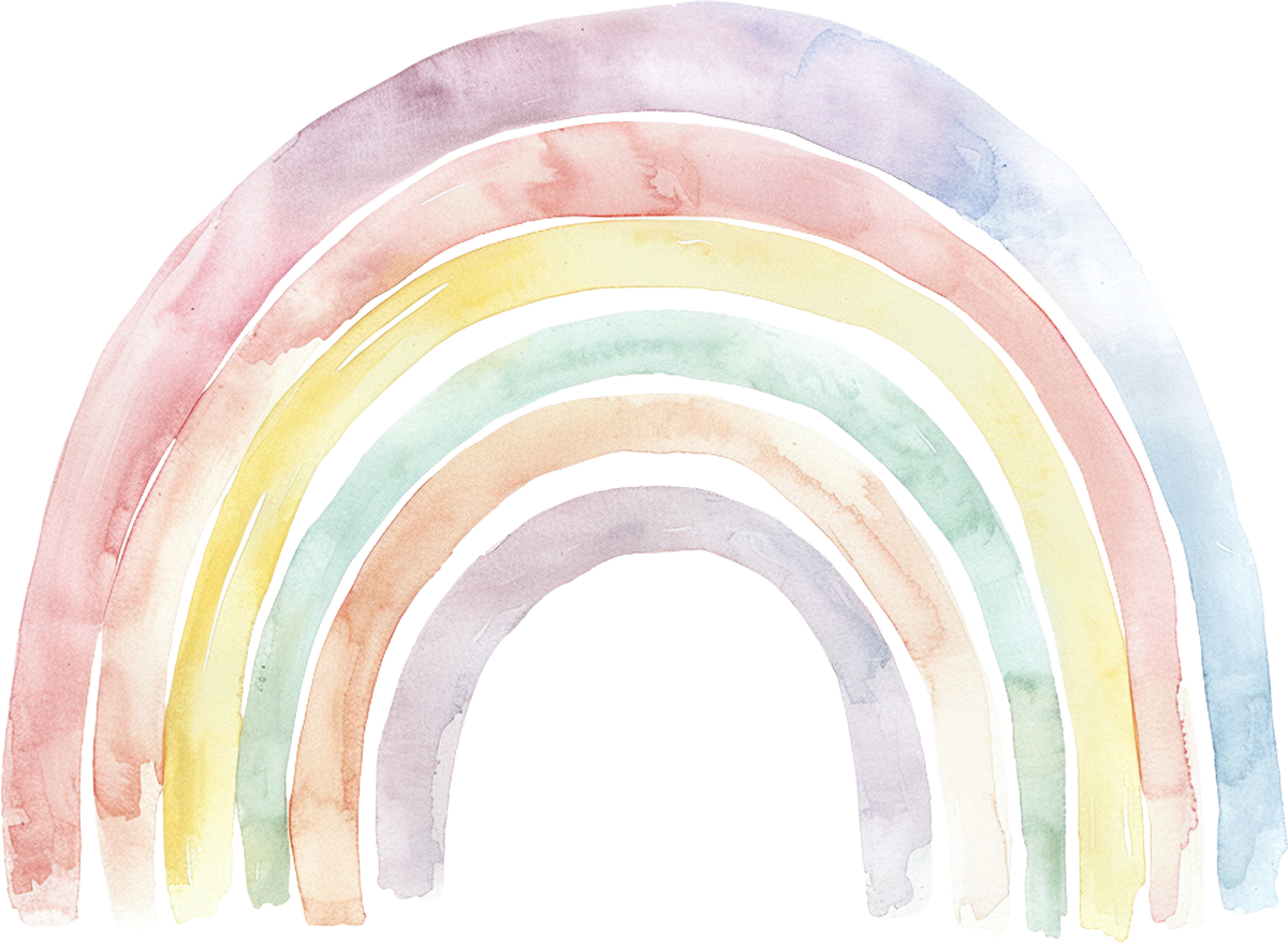 Bügelbild pastell Regenbogen