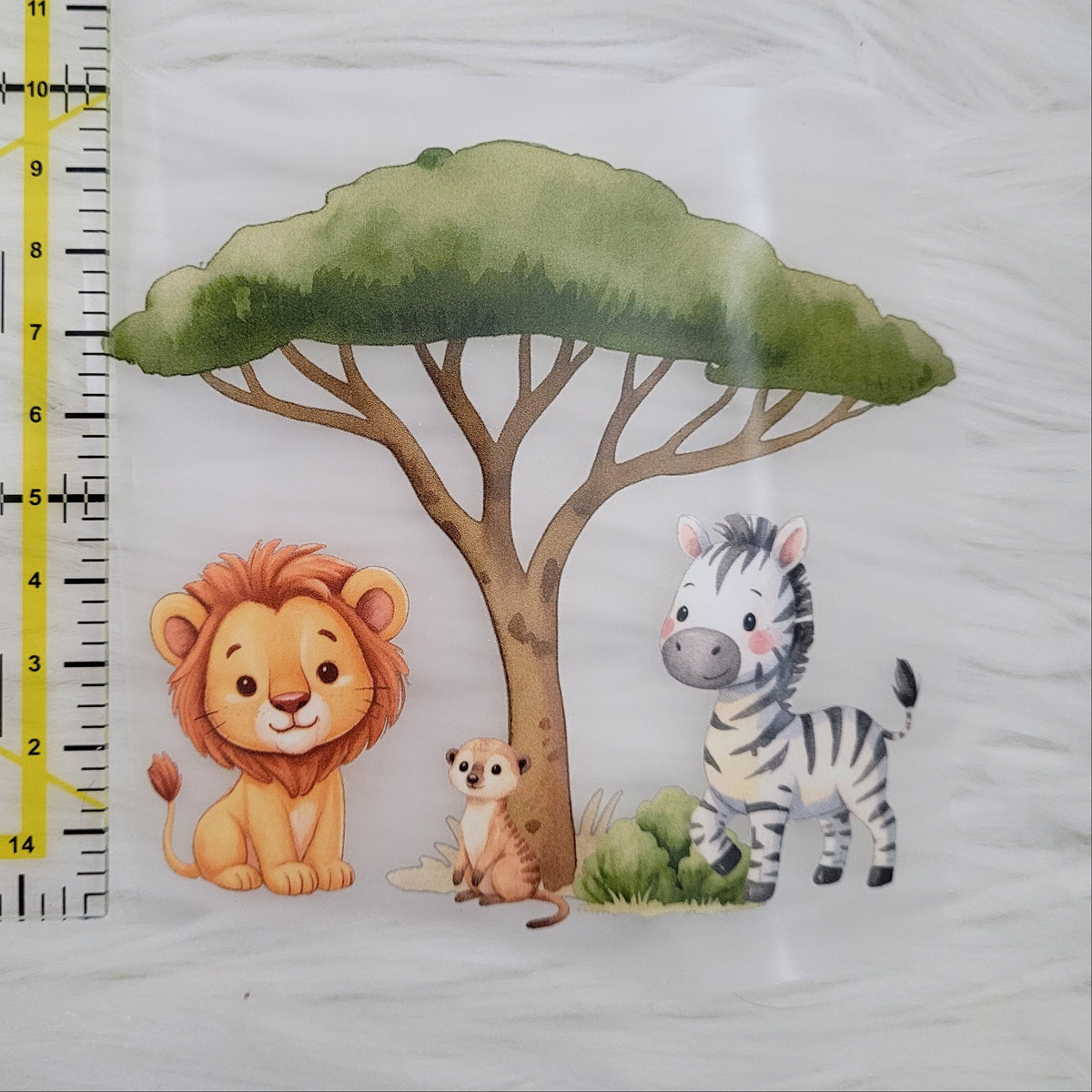 Bügelbild Safari Tiere Löwe Zebra