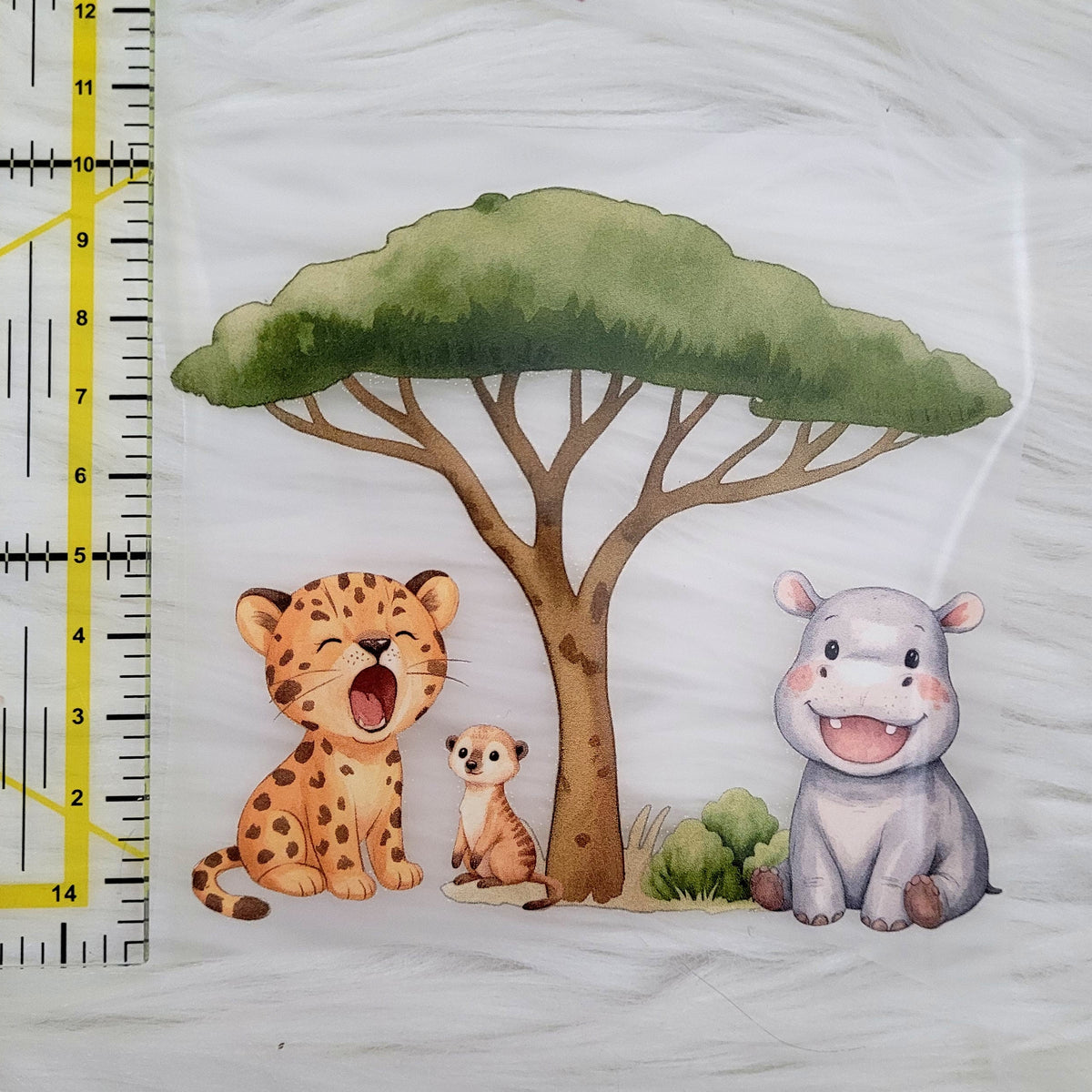 Bügelbild Safari Tiere Tiger Nilpferd