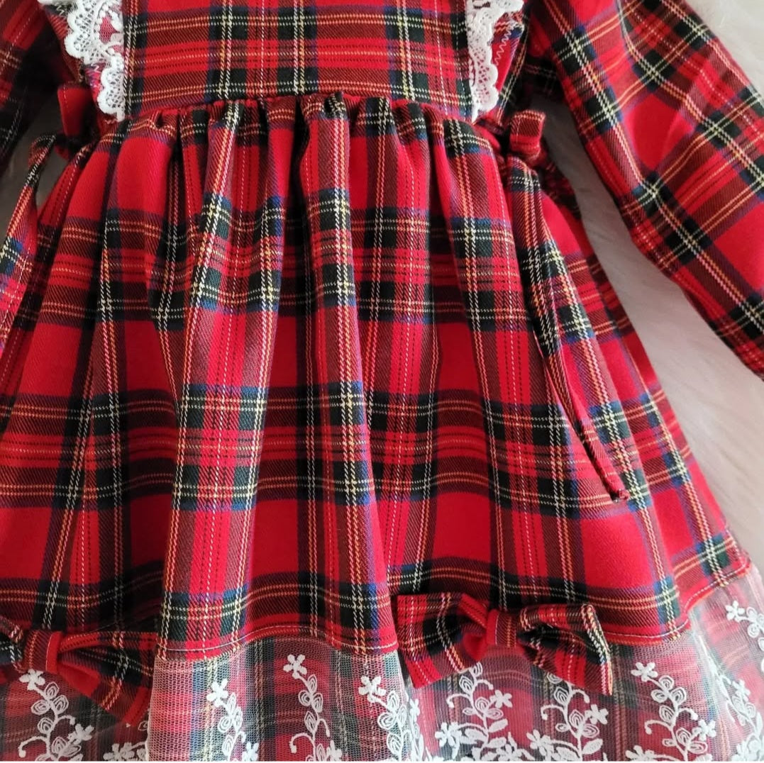 Christmas Rüschenkleid mit Spitze