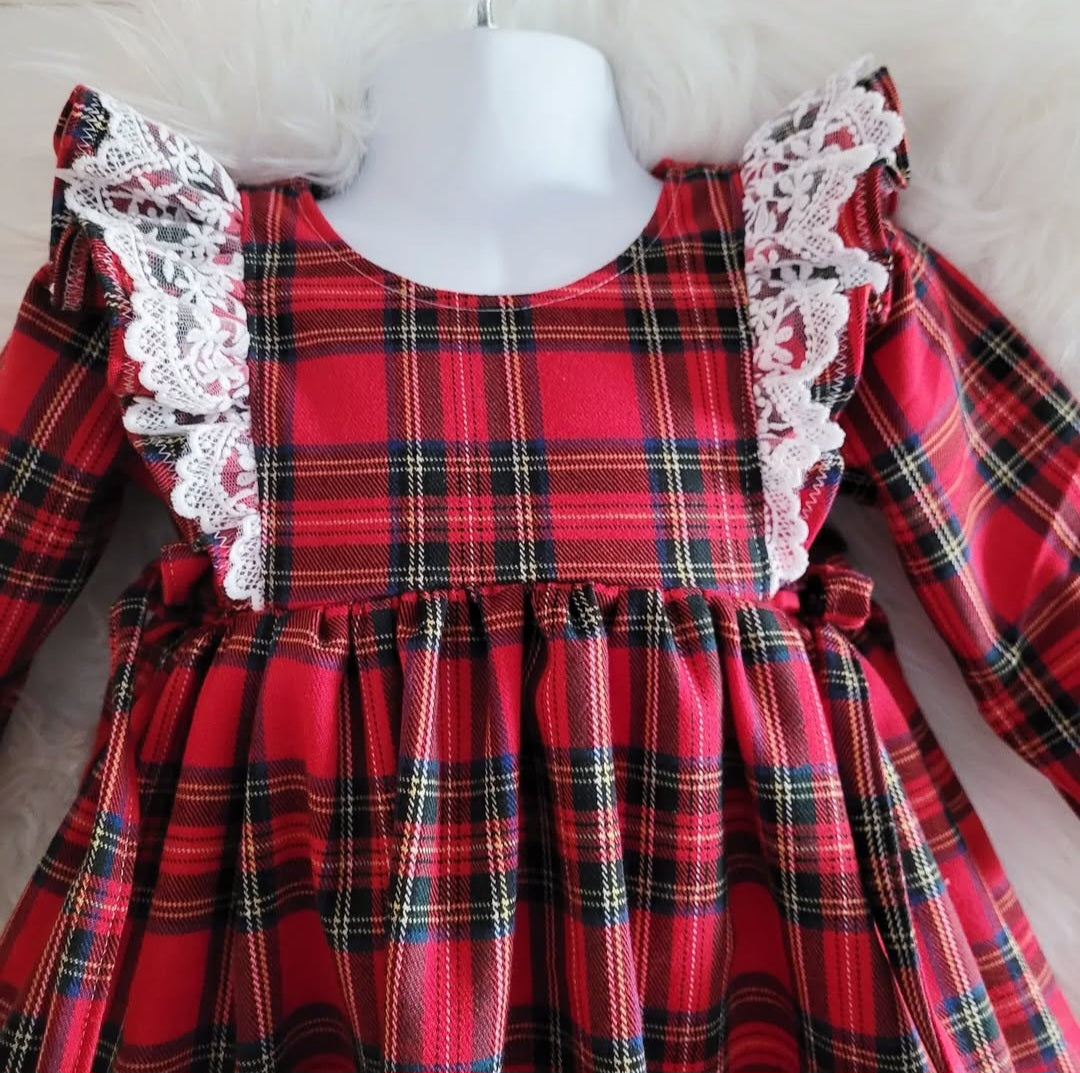 Christmas Rüschenkleid mit Spitze