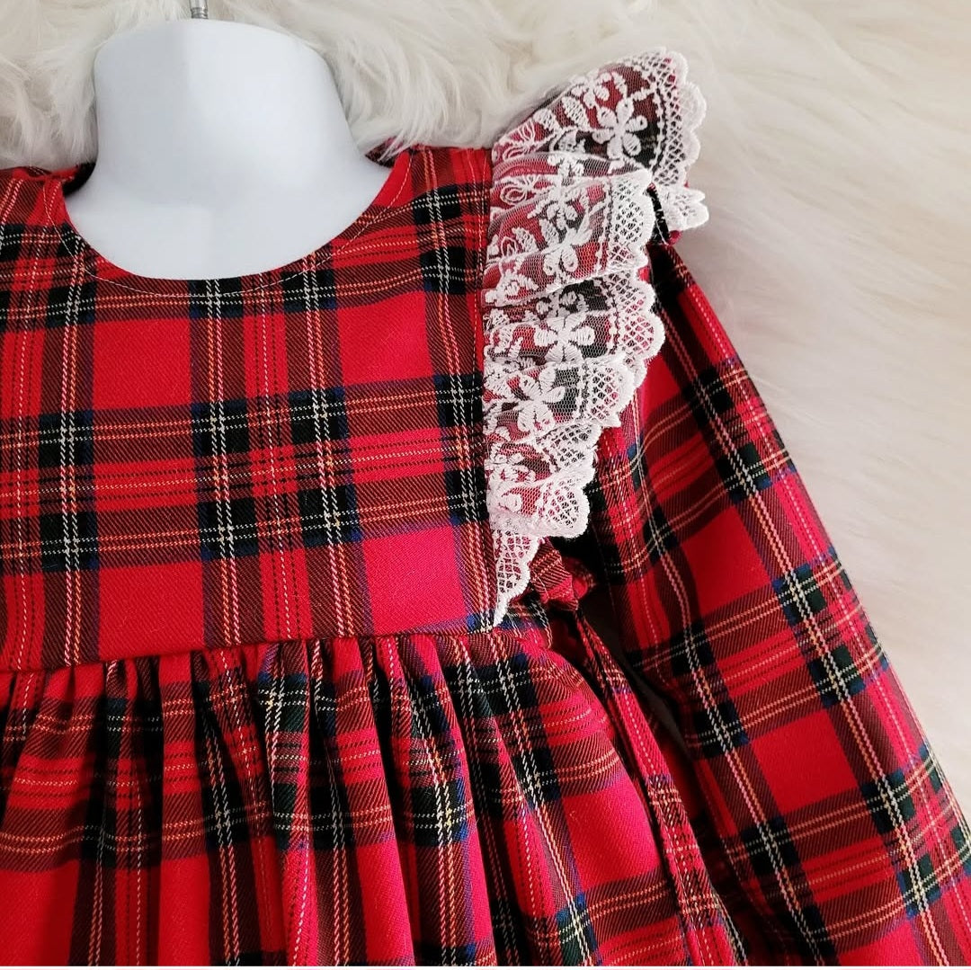 Christmas Rüschenkleid mit Plüsch