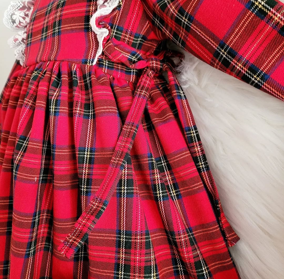 Christmas Rüschenkleid mit Plüsch