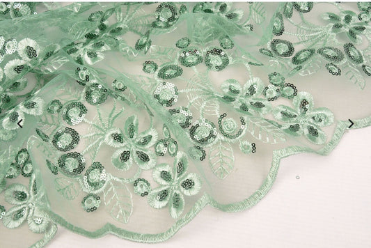 Mint Bestickter Tüll Stoff 10€ je Meter