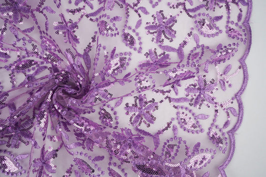 Violet Bestickter Tüll Stoff 10€ je Meter