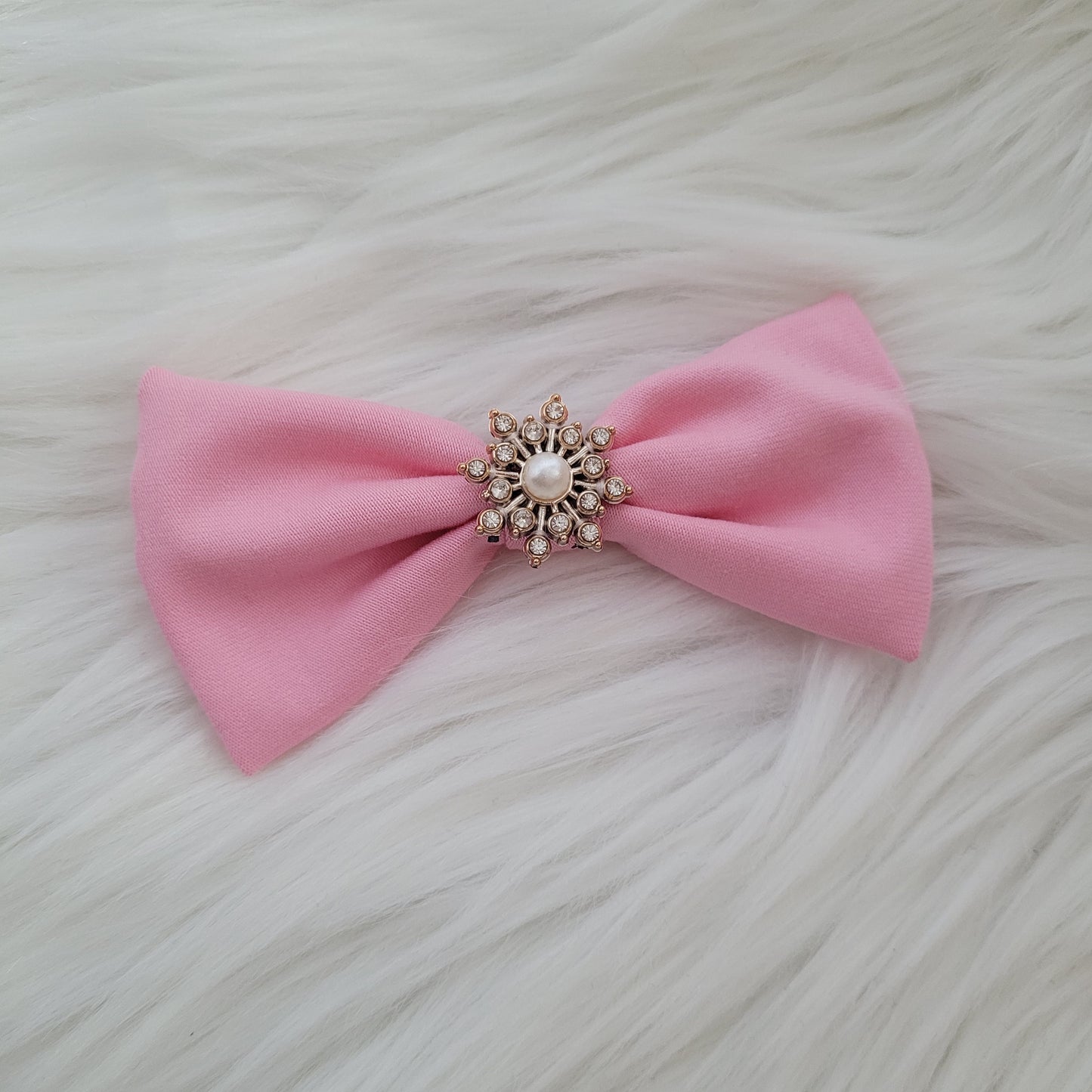 Bonbon rosa Haarschleife mittel mit spange