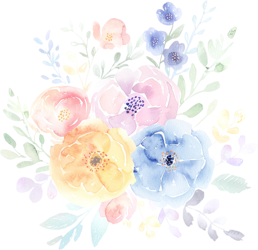 Bügelbild pastell blumen