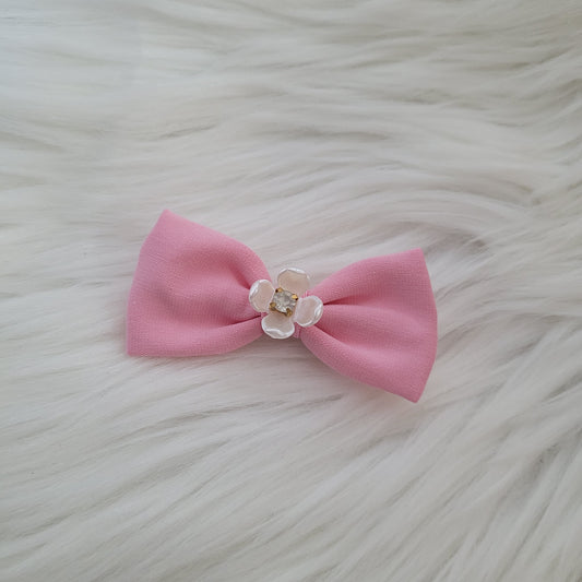 Bonbon rosa Haarschleife klein mit spange 2
