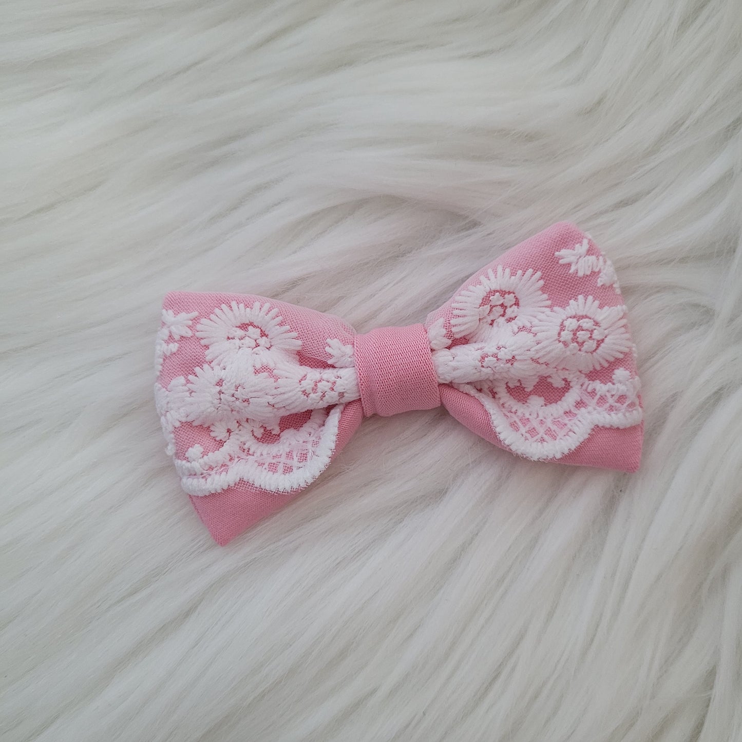 Bonbon rosa Haarschleife mittel mit spange