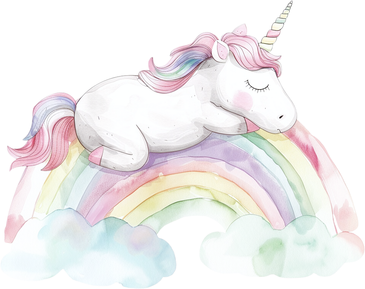 Bügelbild pastell Regenbogen einhorn