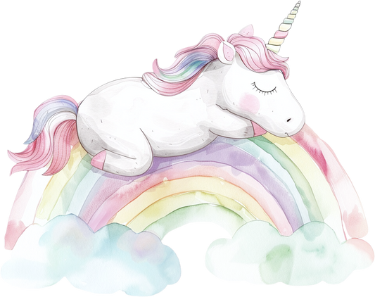 Bügelbild pastell Regenbogen einhorn