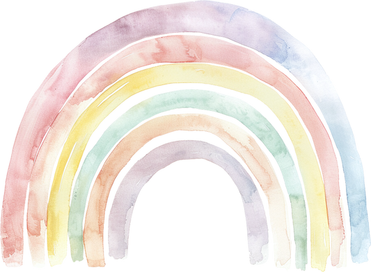 Bügelbild pastell Regenbogen