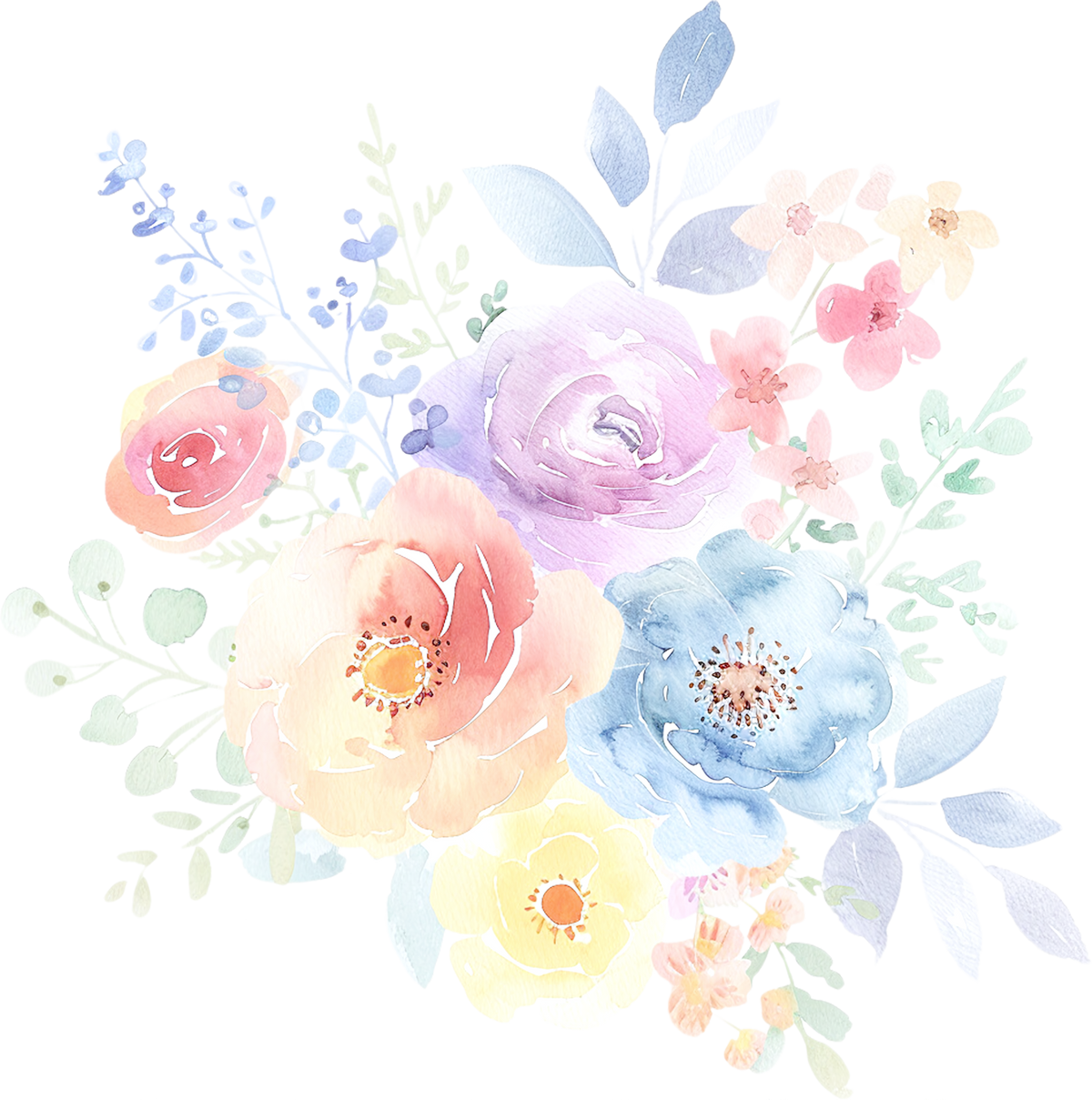 Bügelbild pastell blumen 1