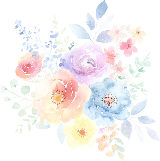 Bügelbild pastell blumen 1